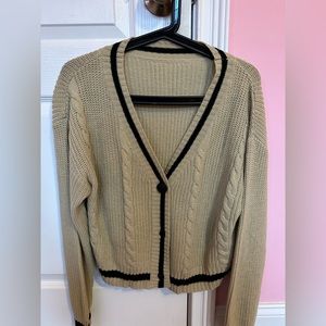 Beige and black cardigan